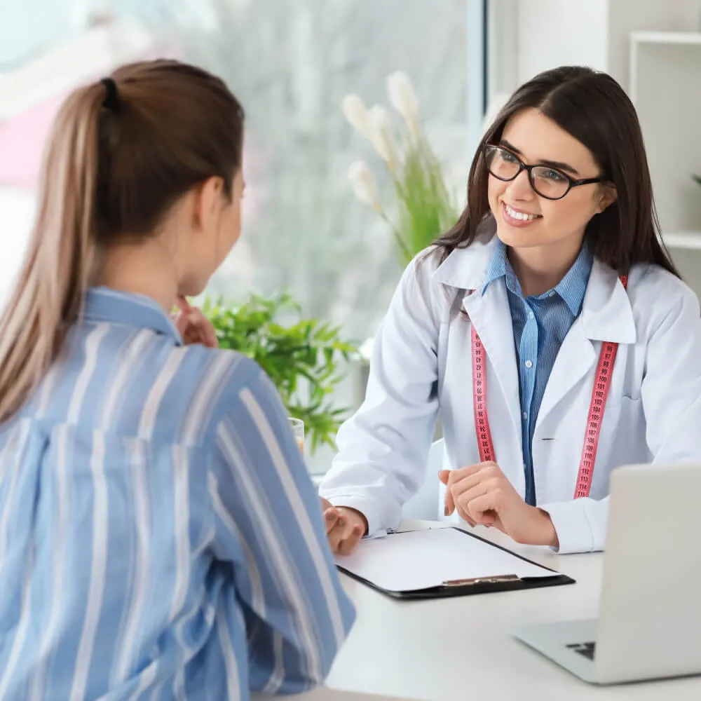 Doctor talking to patient